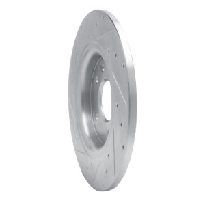 Chrysler Voyager Brake Rotor (1) - Rear Right - R1 Concepts - Drilled & Slotted - Silver - `17-`25